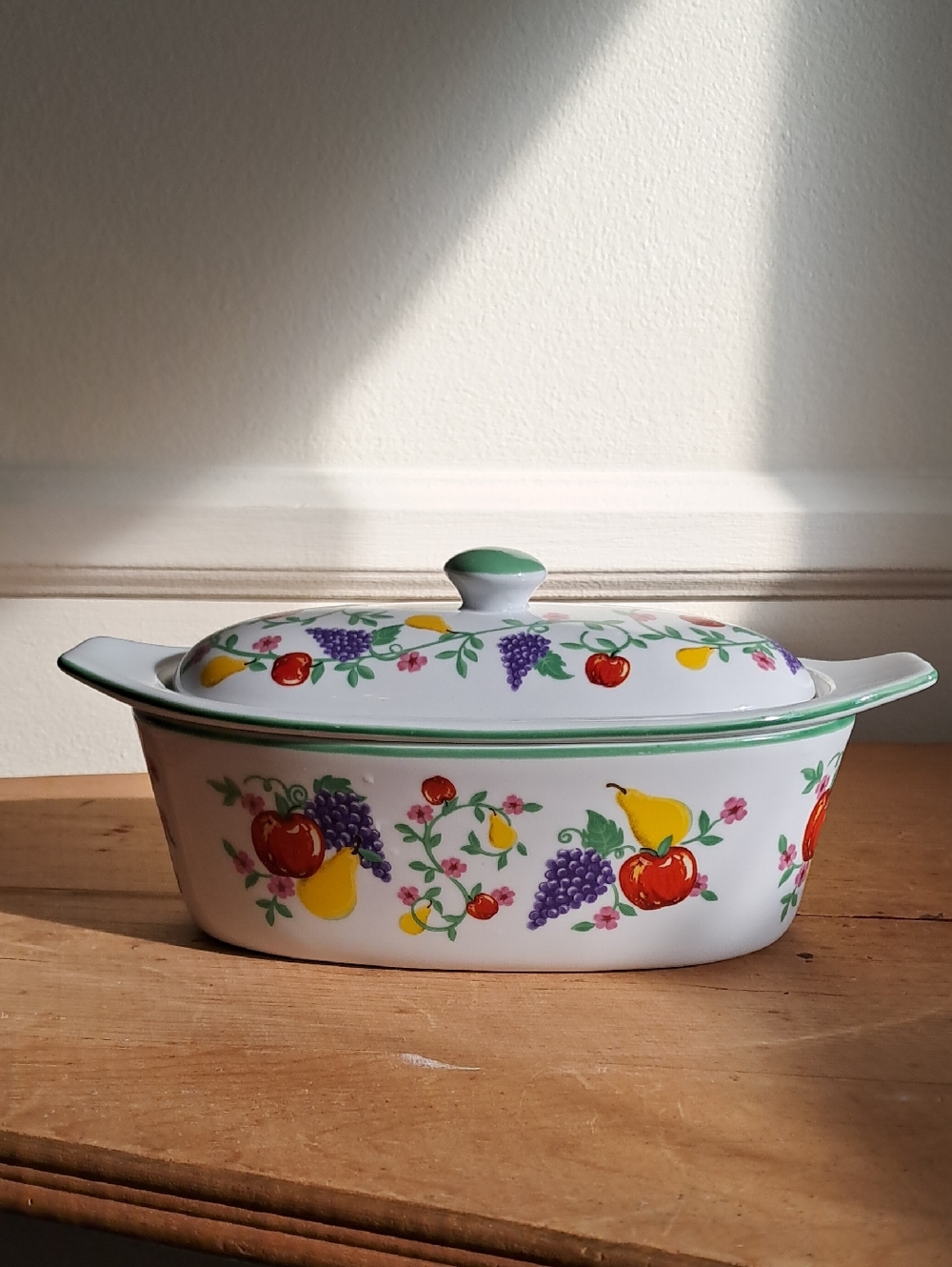 Cook Street Butter Boat Fruit Design 3pc 3 pieces Cottage Country Farmhouse Vtg